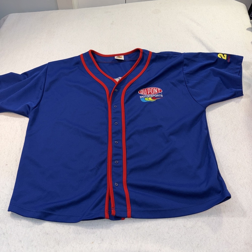 Vintage Jeff Gordon #24 Dupont NASCAR Winners Circle Jersey Shirt Men's 2XL Blue